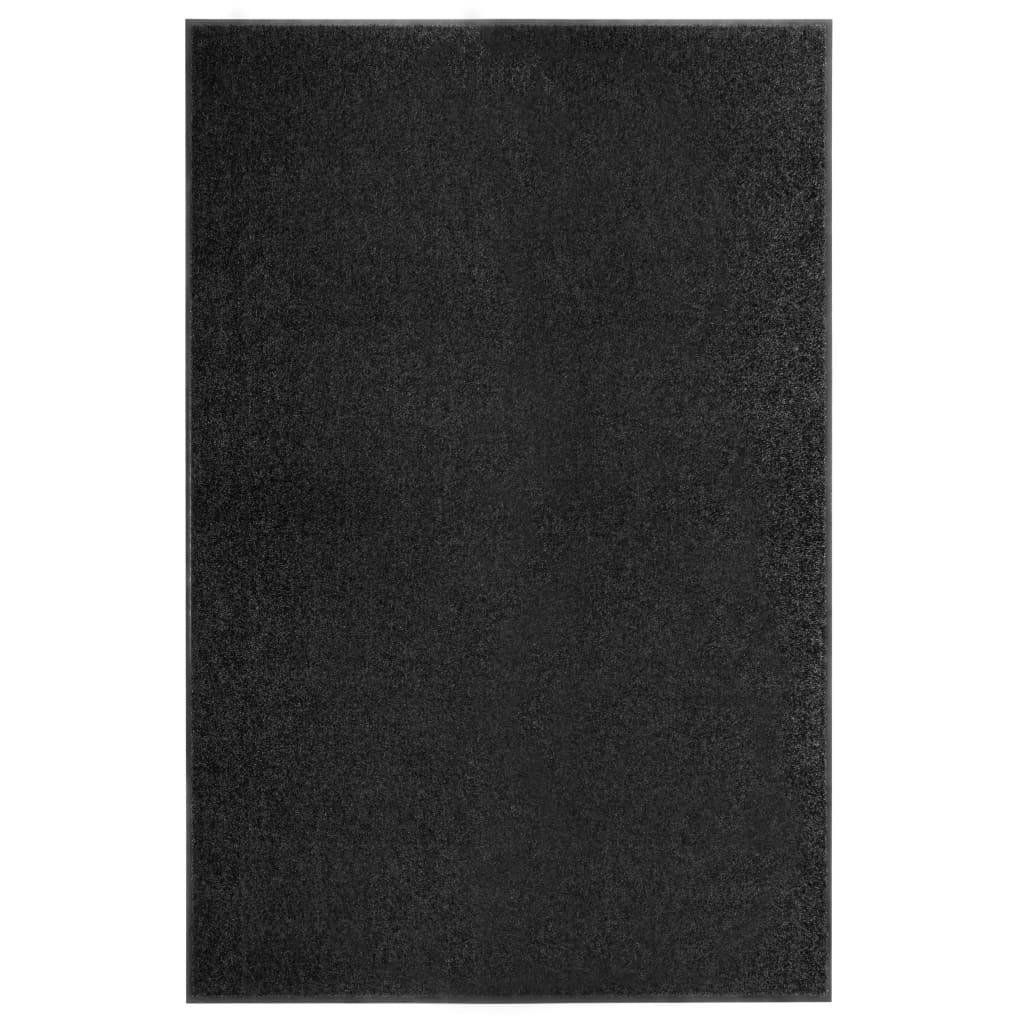 vidaXL Durų kilimėlis, juodos spalvos, 120x180cm, plaunamas