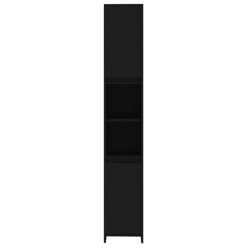 vidaXL Vonios kambario spintelė, juodos spalvos, 30x30x183,5cm, MDP
