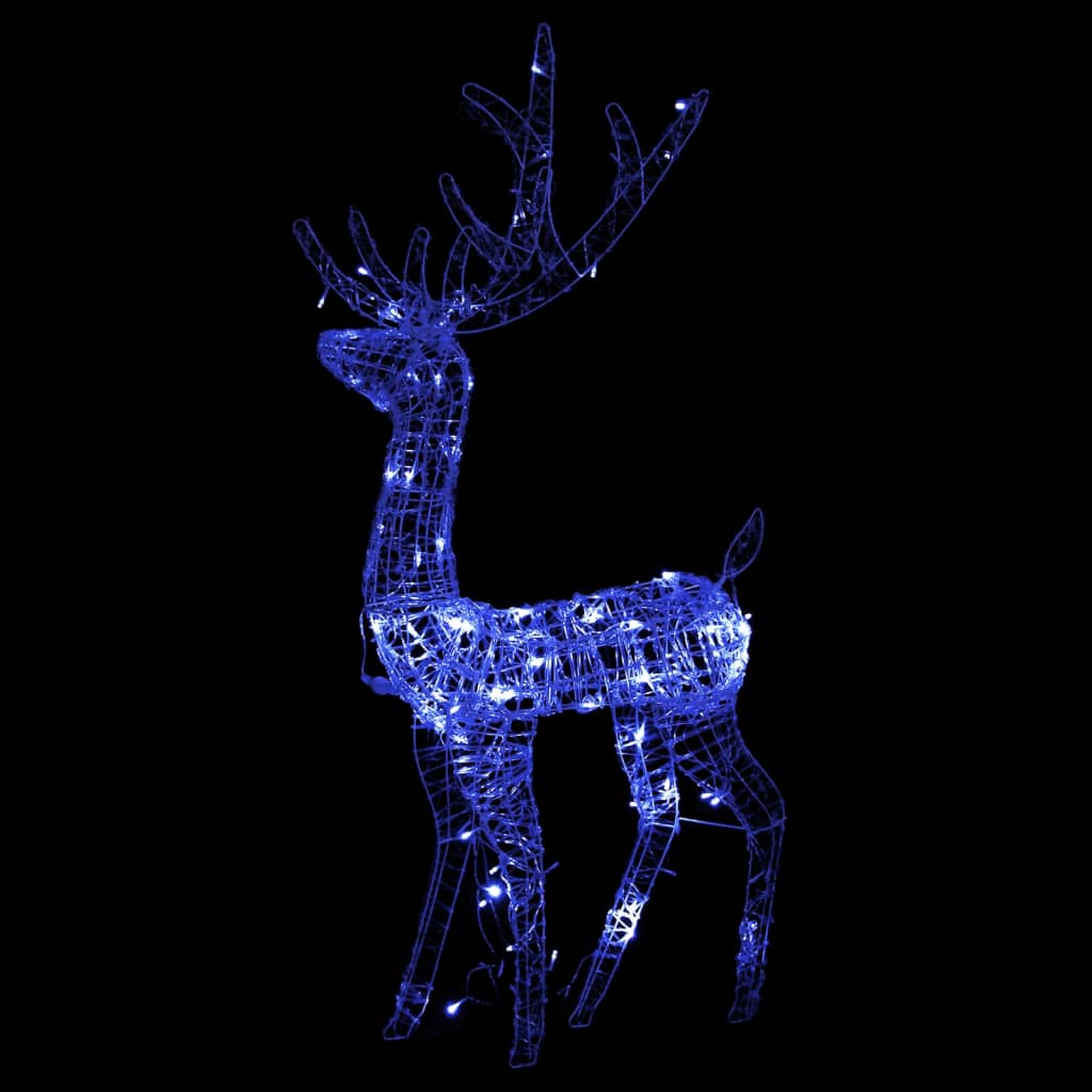 vidaXL Kalėdinės dekoracijos elniai, 2vnt., 120cm, akrilas, mėlyni