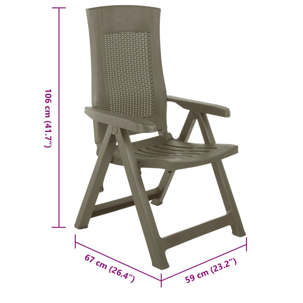 vidaXL Atlošiamos sodo kėdės, 2vnt., moka spalvos, plastikas