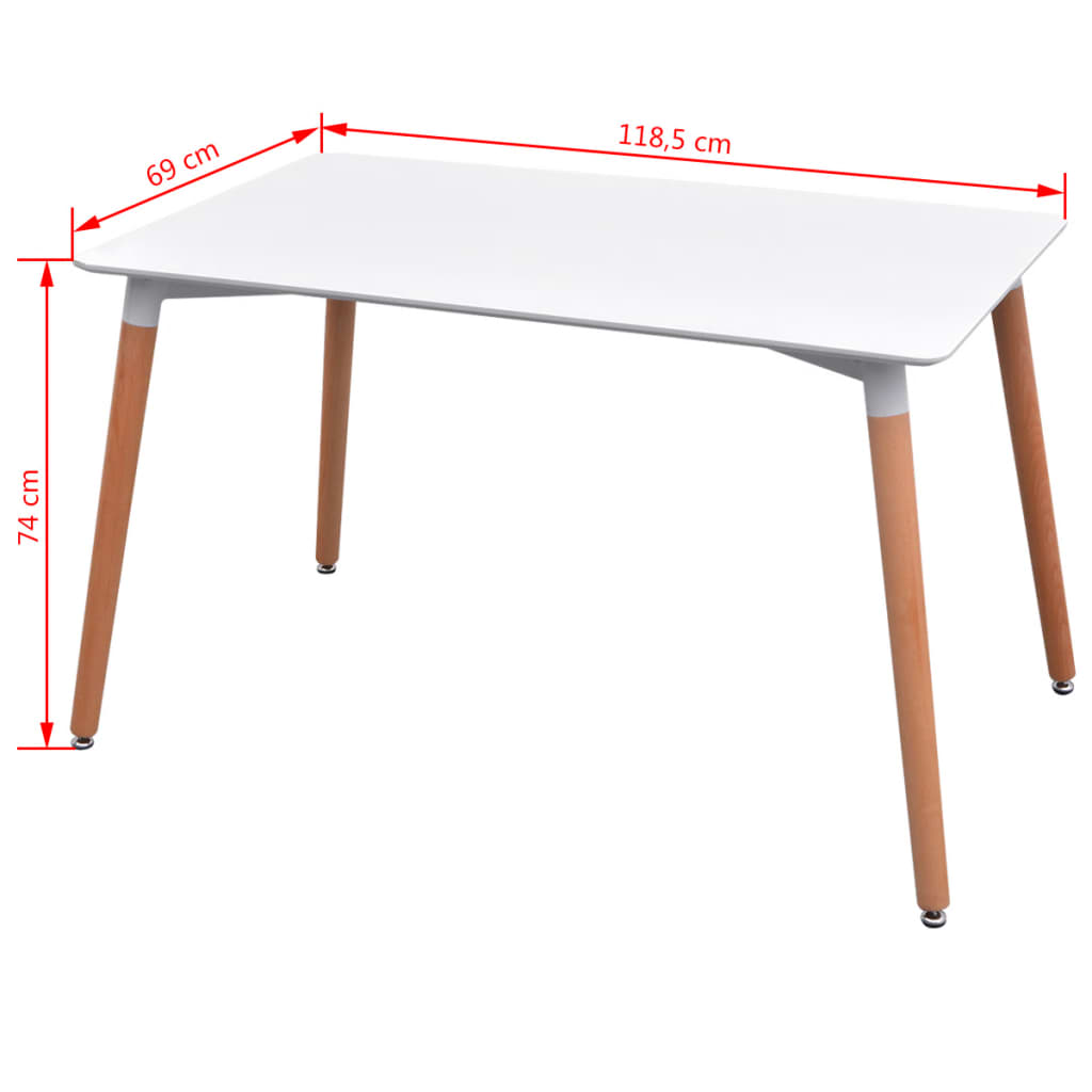 vidaXL Valgomojo stalo ir kėdžių komplektas, 7 dalių, baltas ir pilkas