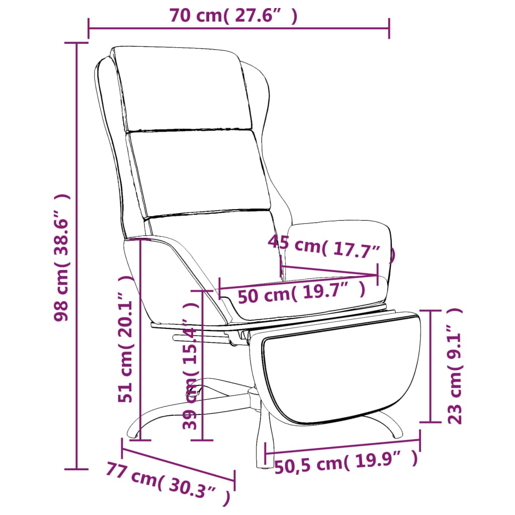 vidaXL Poilsio kėdė su pakoja, juodos spalvos, mikropluošto audinys