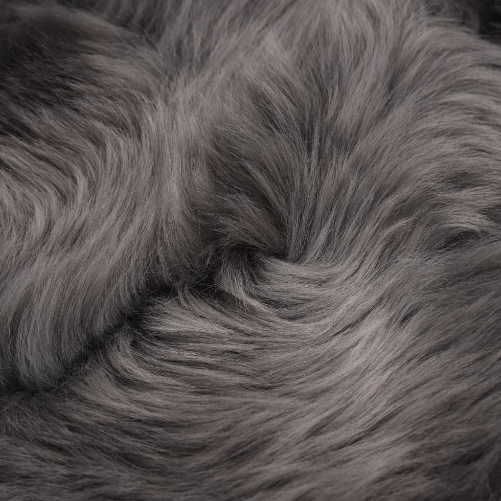 vidaXL Avies kailio kilimėlis, šviesiai pilkos spalvos, 60x90 cm