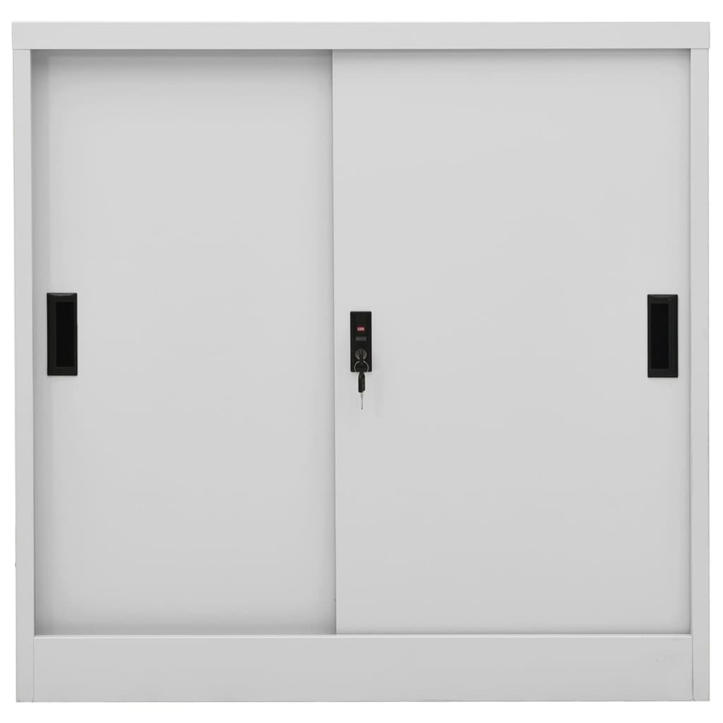 vidaXL Biuro spintelė su stumdomom durim, pilka, 90x40x90cm, plienas