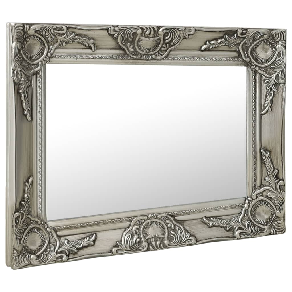 vidaXL Sieninis veidrodis, sidabrinis, 50x40cm, barokinis stilius