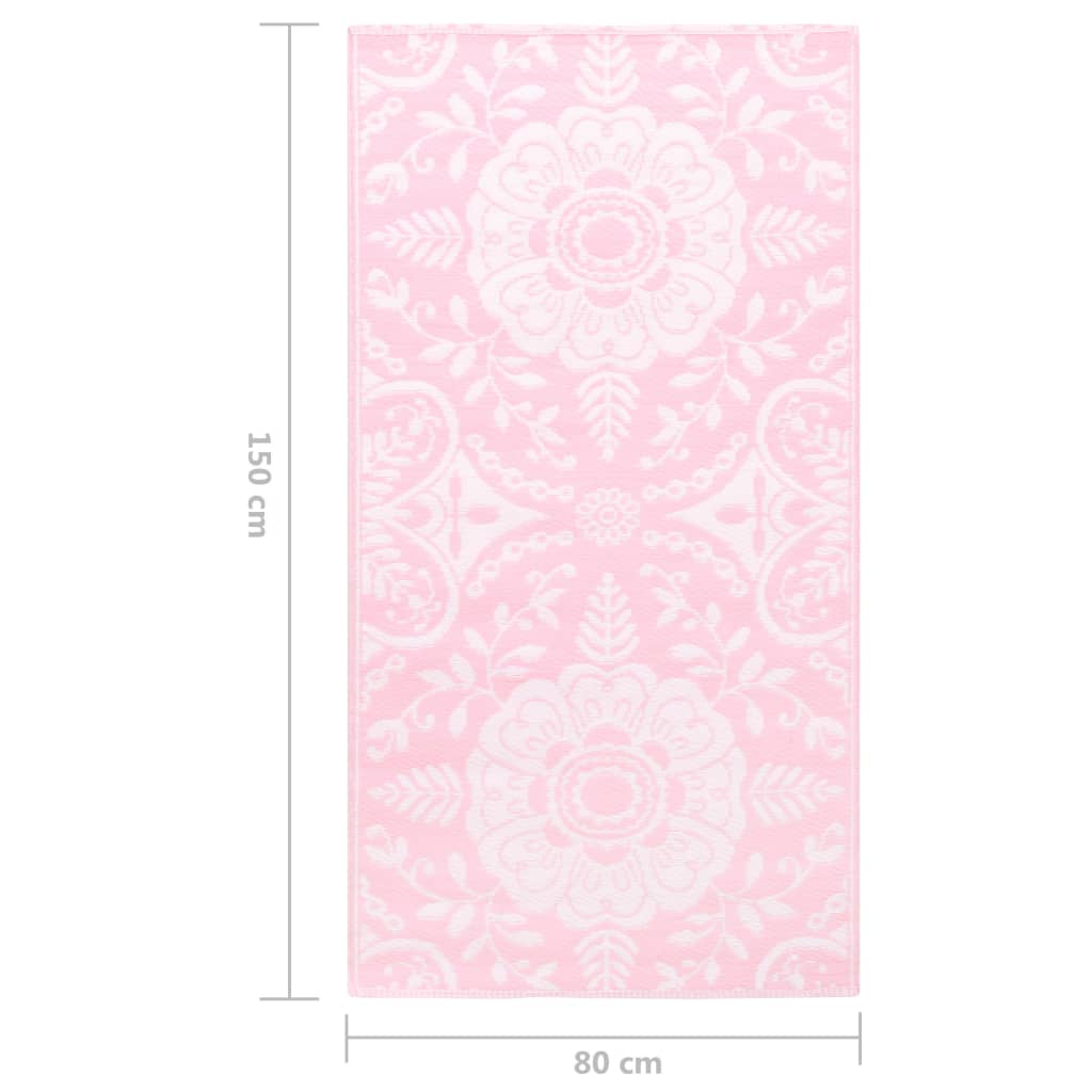 vidaXL Lauko kilimas, rožinės spalvos, 80x150cm, PP