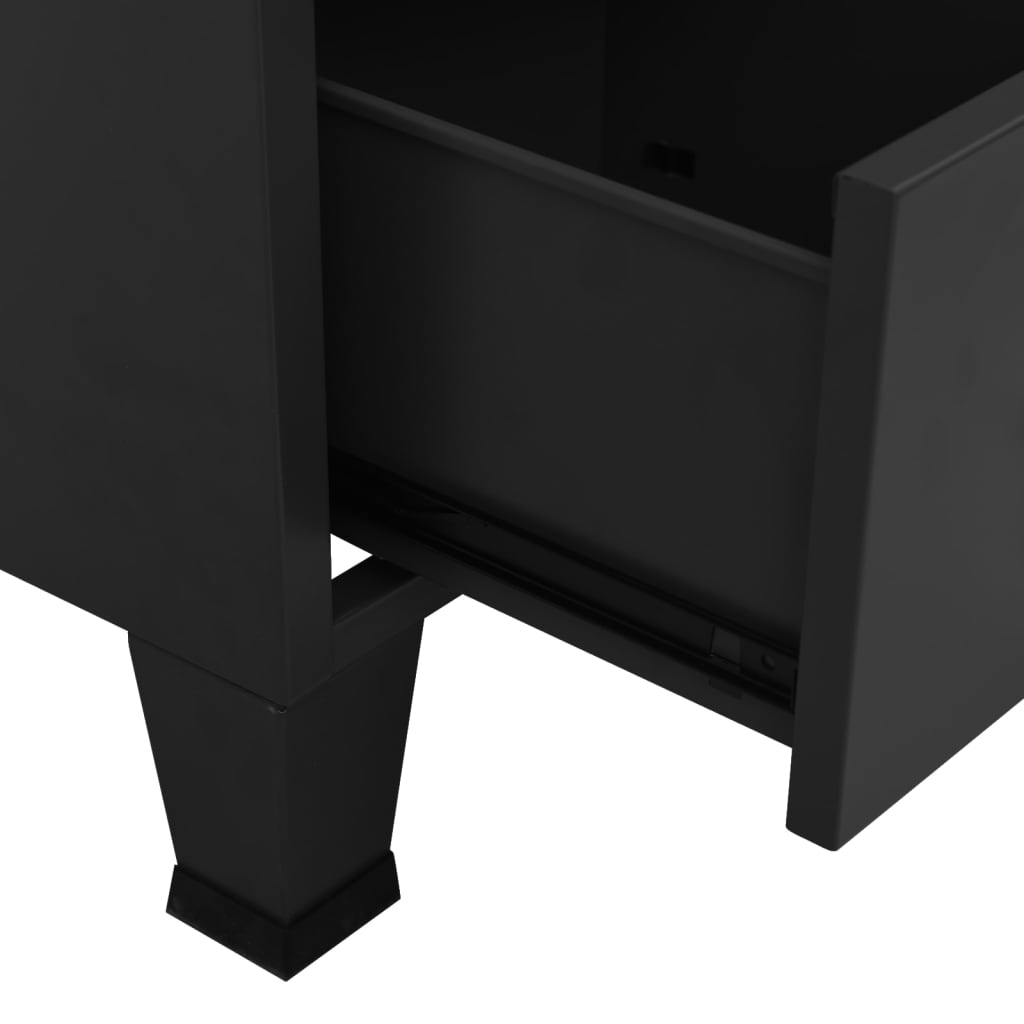 vidaXL Drabužių spinta, juodos spalvos, 90x50x180cm, metalas