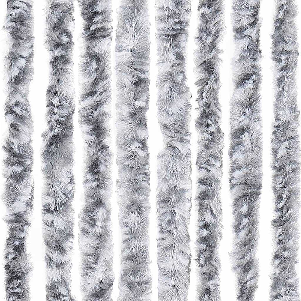 vidaXL Užuolaida nuo vabzdžių, pilka ir balta, 56x185 cm, šenilis