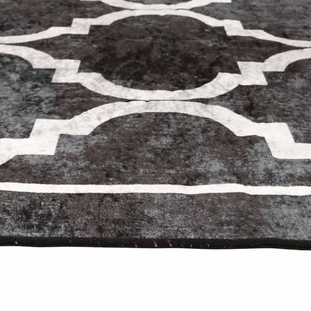 vidaXL Kilimas, juodas ir baltas, 80x150 cm, neslystantis, plaunamas
