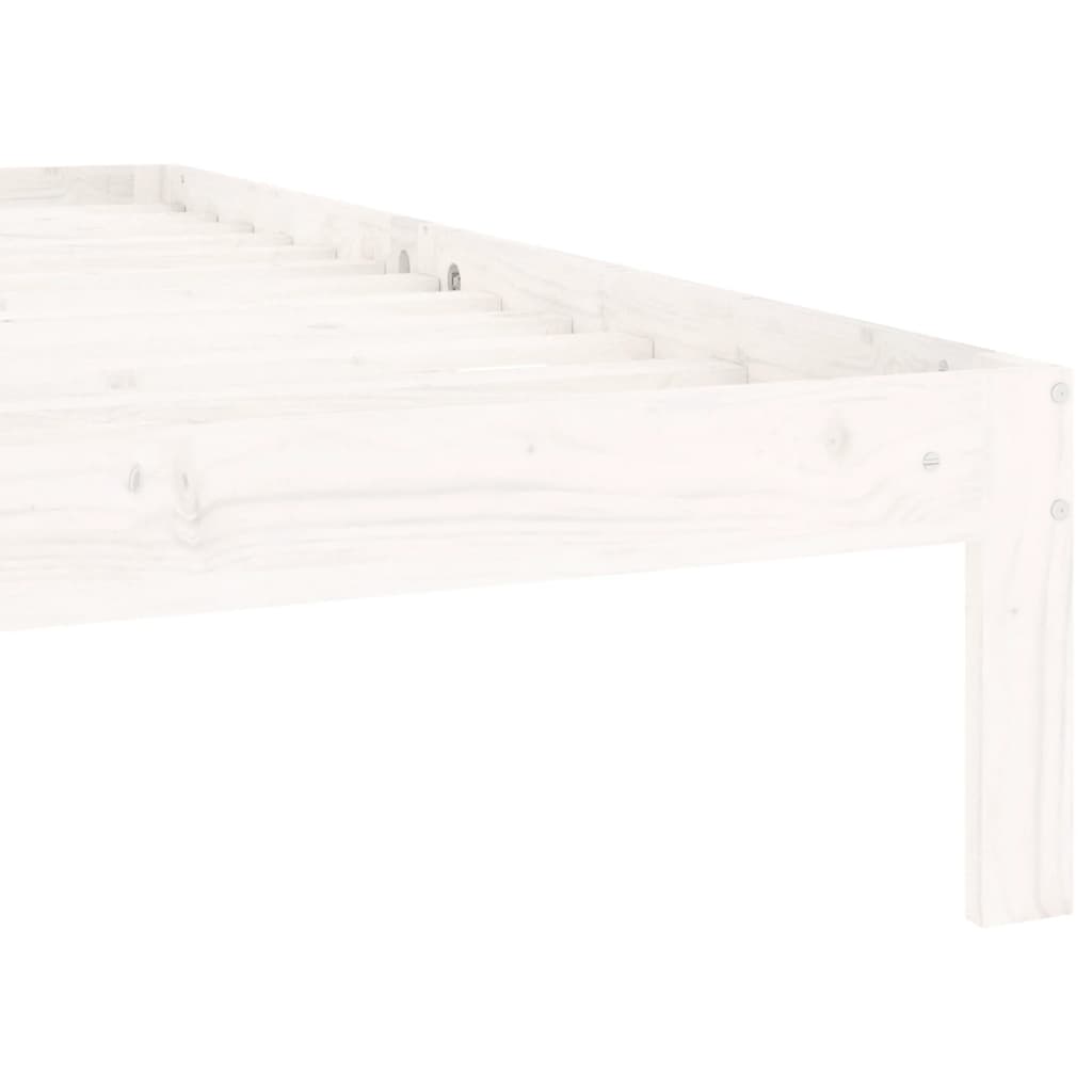 vidaXL Lovos rėmas, baltos spalvos, 100x200cm, pušies medienos masyvas