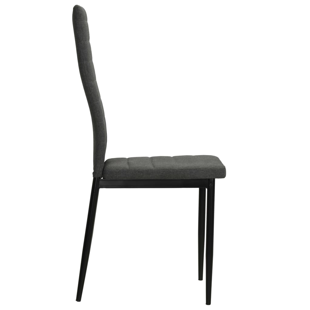 vidaXL Valgomojo kėdės, 2vnt., tamsiai pilkos, audinys