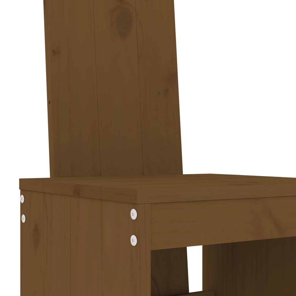 vidaXL Sodo baro baldų komplektas, 9 dalių, medaus rudas, pušis