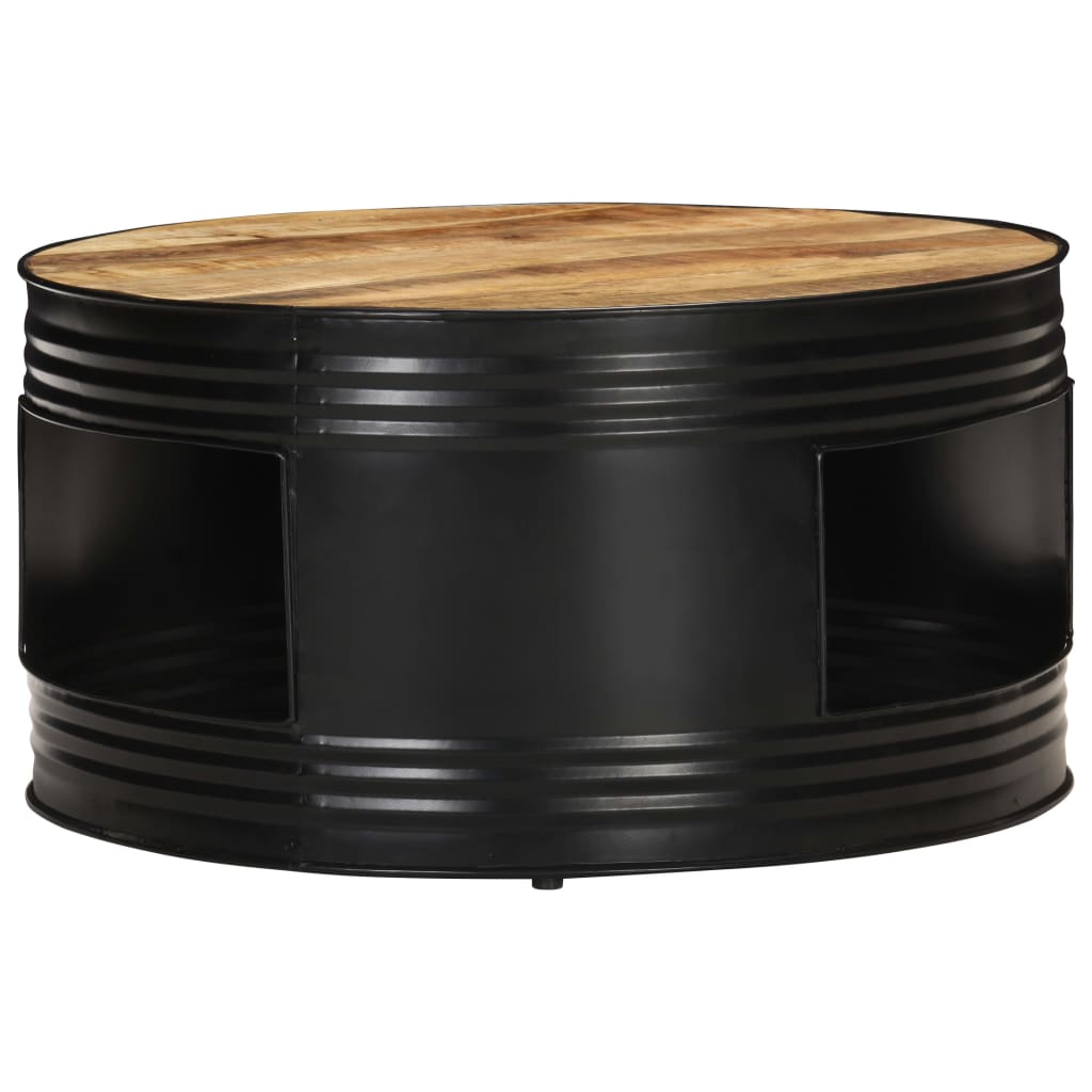 vidaXL Kavos staliukas, juodas, 68x68x36cm, mango medienos masyvas