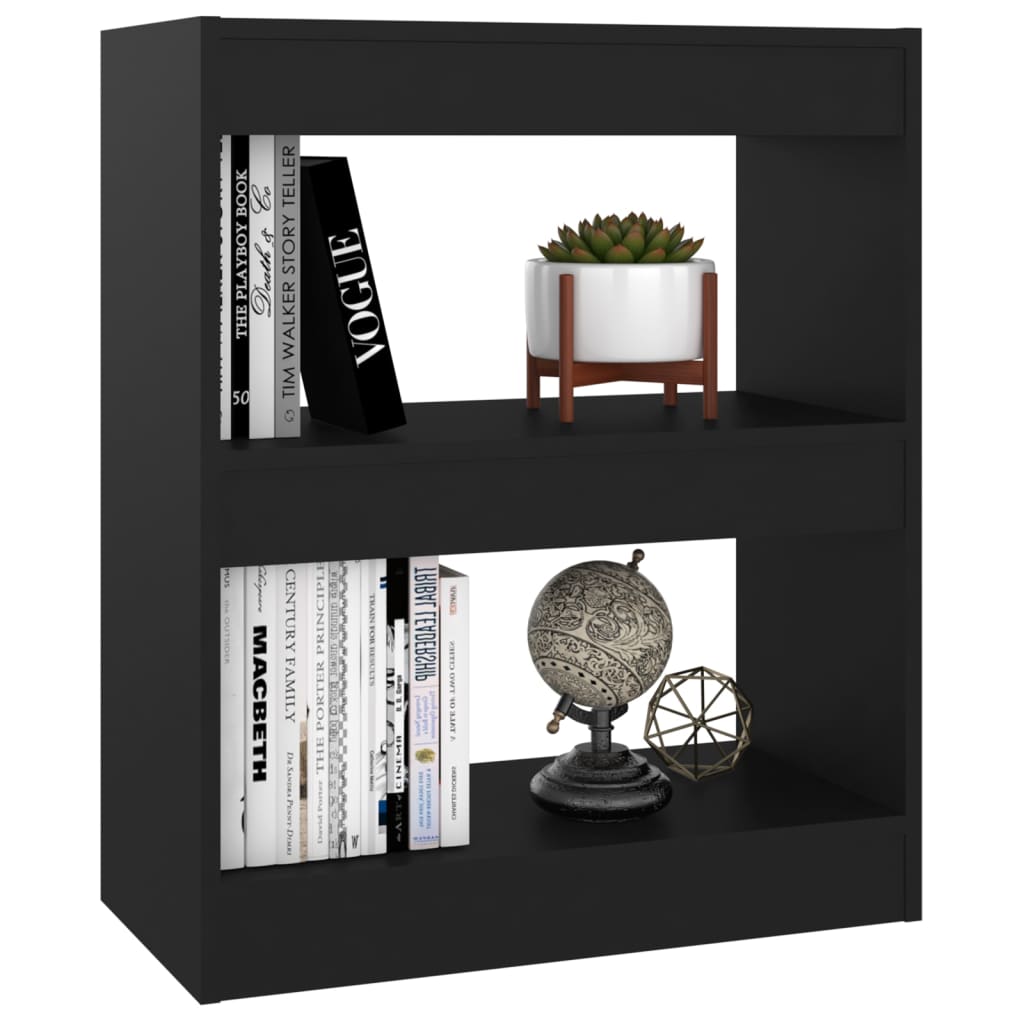 vidaXL Spintelė knygoms/kambario pertvara, juoda, 60x30x72cm