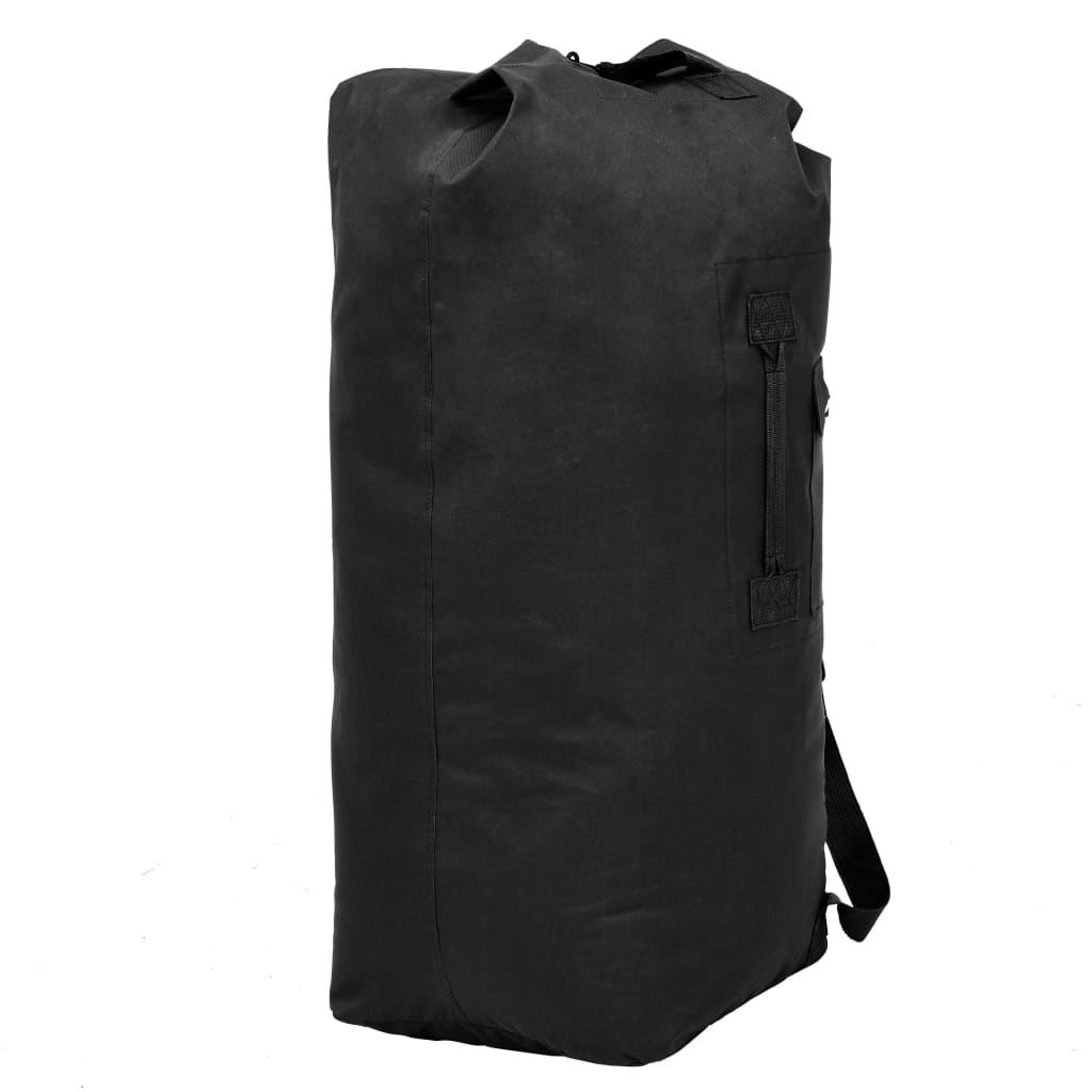 vidaXL Militaristinio stiliaus daiktų krepšys, 85l, juodas