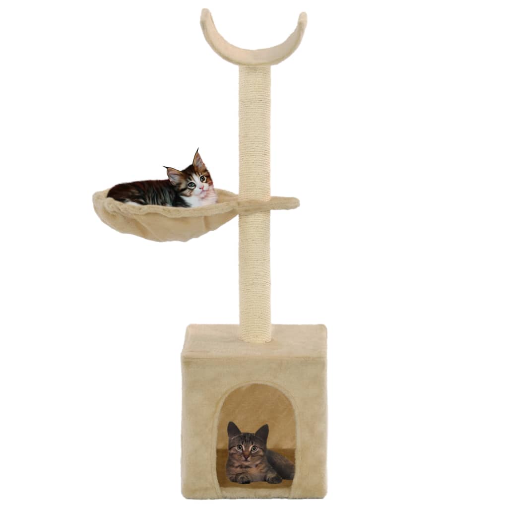 vidaXL Draskyklė katėms su stovais iš sizalio, 105cm, smėlio sp.
