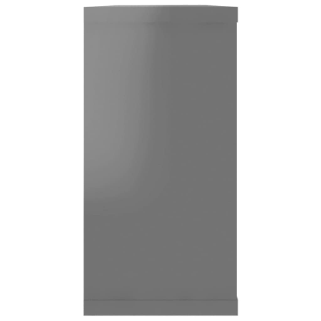 vidaXL Sieninės lentynos, 6vnt., pilkos, 100x15x30cm, MDP, kubo formos