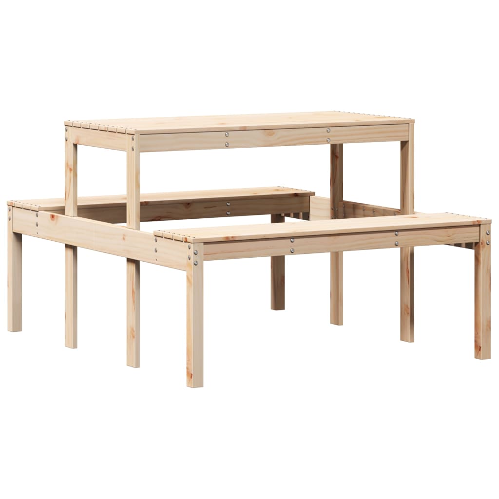 vidaXL Iškylų stalas, 110x134x75cm, pušies medienos masyvas