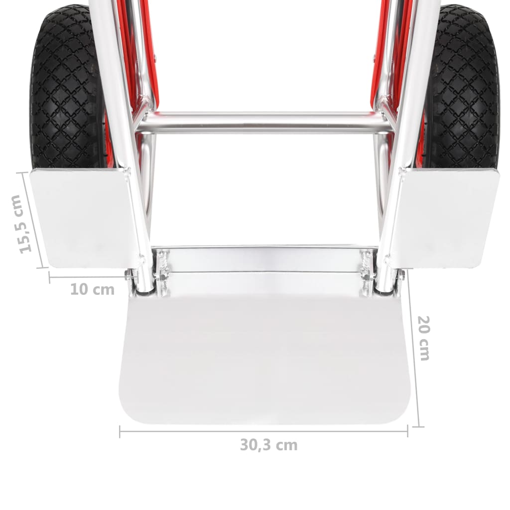 vidaXL Rankinis vežimėlis su rankenomis, 49,5x45x118cm, aliuminis