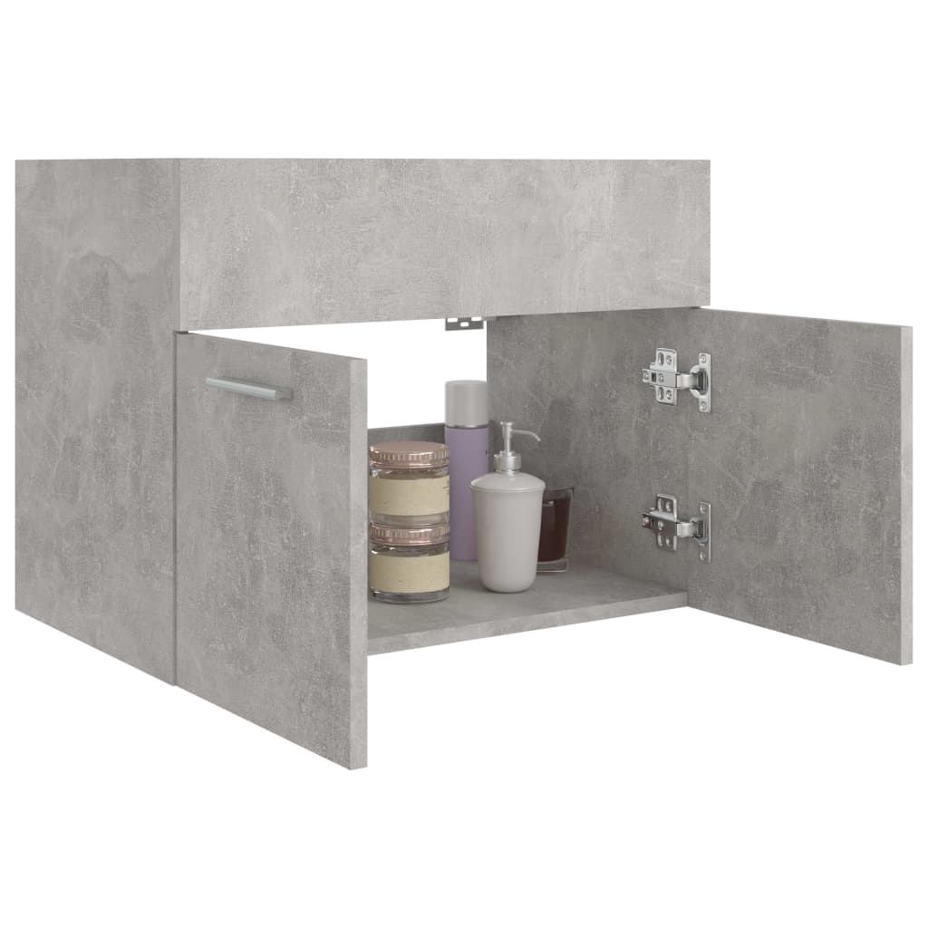 vidaXL Spintelė praustuvui, betono pilkos spalvos, 60x38,5x46cm, MDP