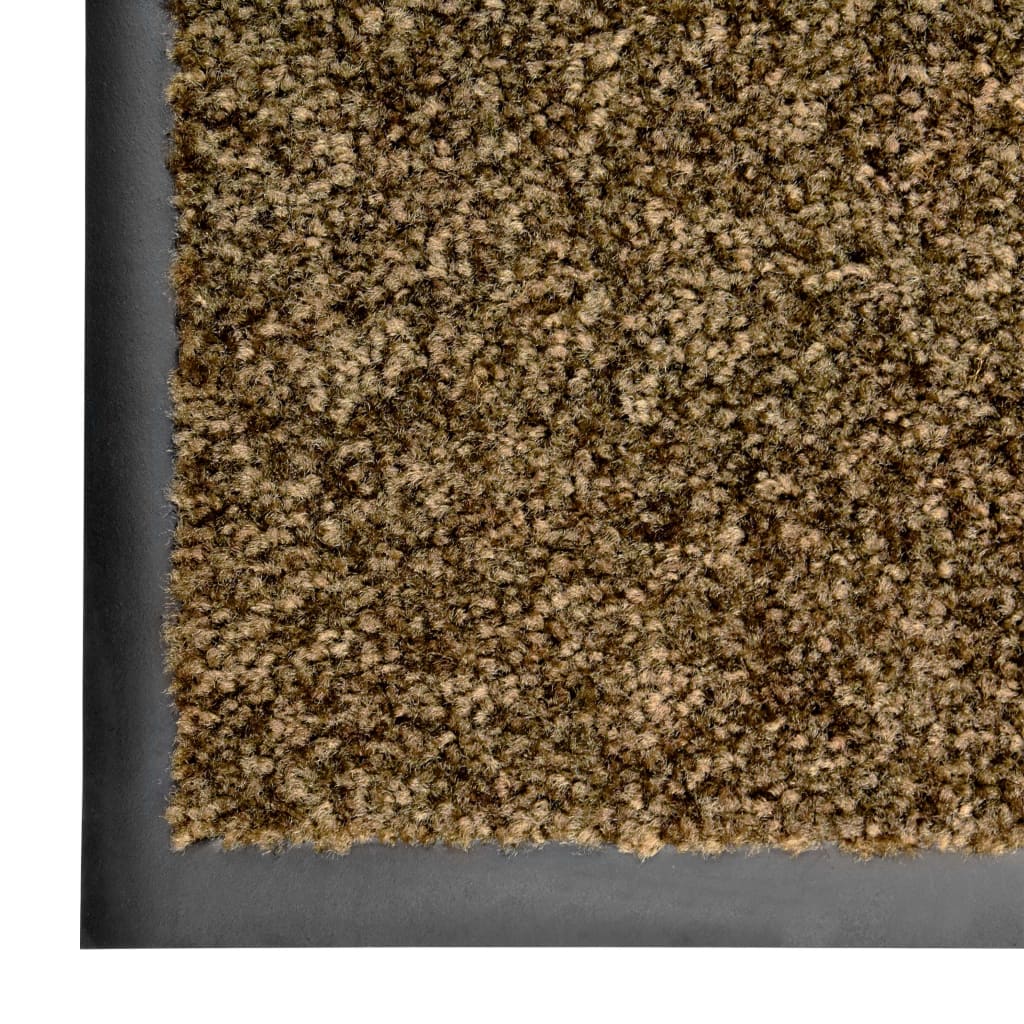 vidaXL Durų kilimėlis, rudos spalvos, 60x90cm, plaunamas
