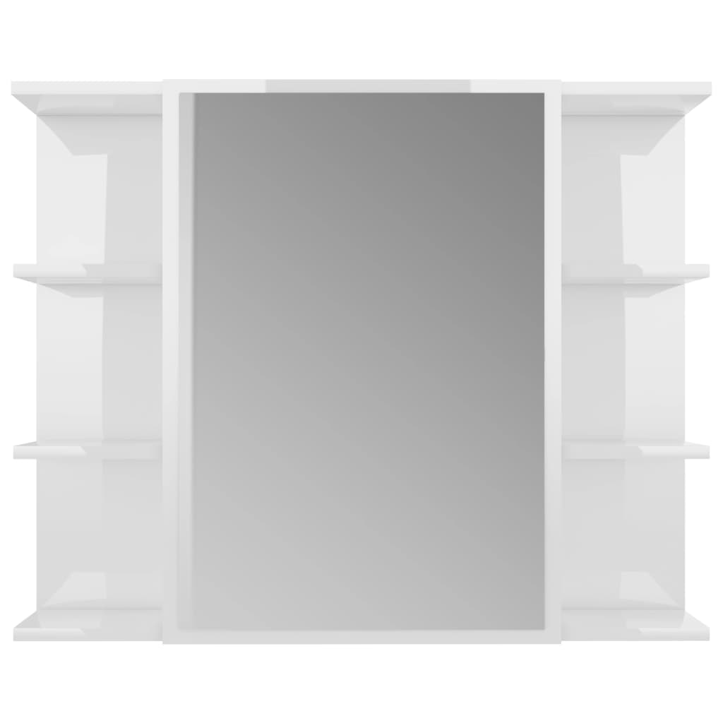 vidaXL Vonios kambario spintelė, balta, 80x20,5x64cm, MDP, blizgi