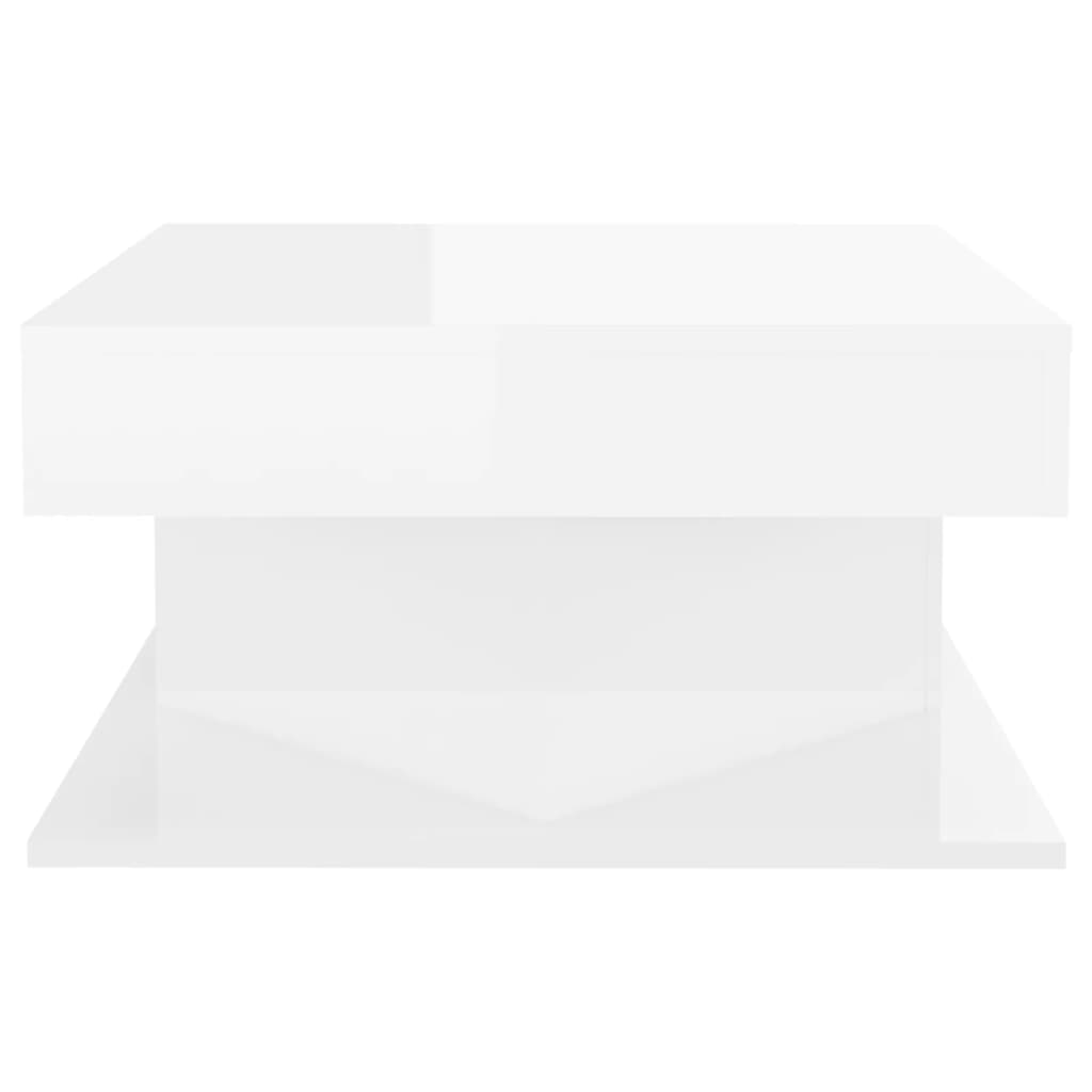 vidaXL Kavos staliukas, baltos spalvos, 57x57x30cm, MDP, blizgus