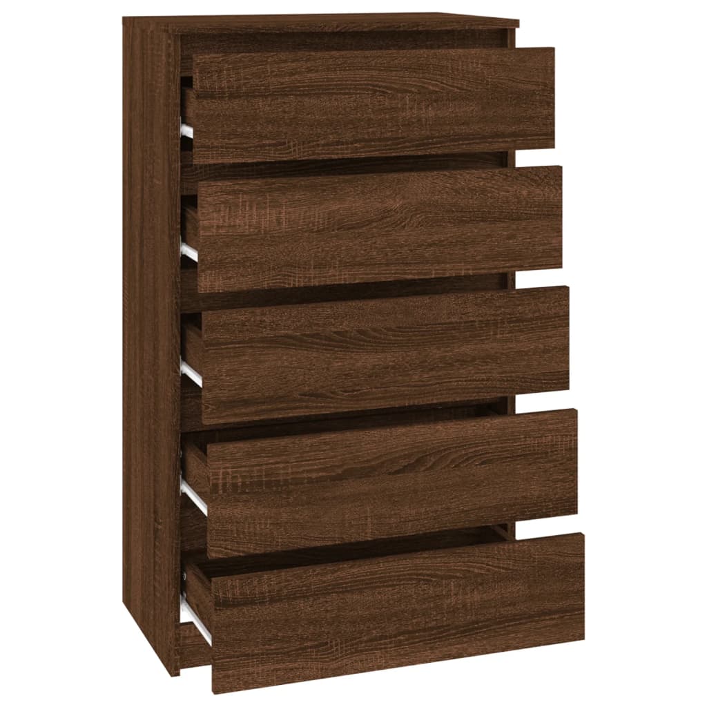 vidaXL Spintelė su stalčiais, ruda ąžuolo, 60x36x103cm, mediena