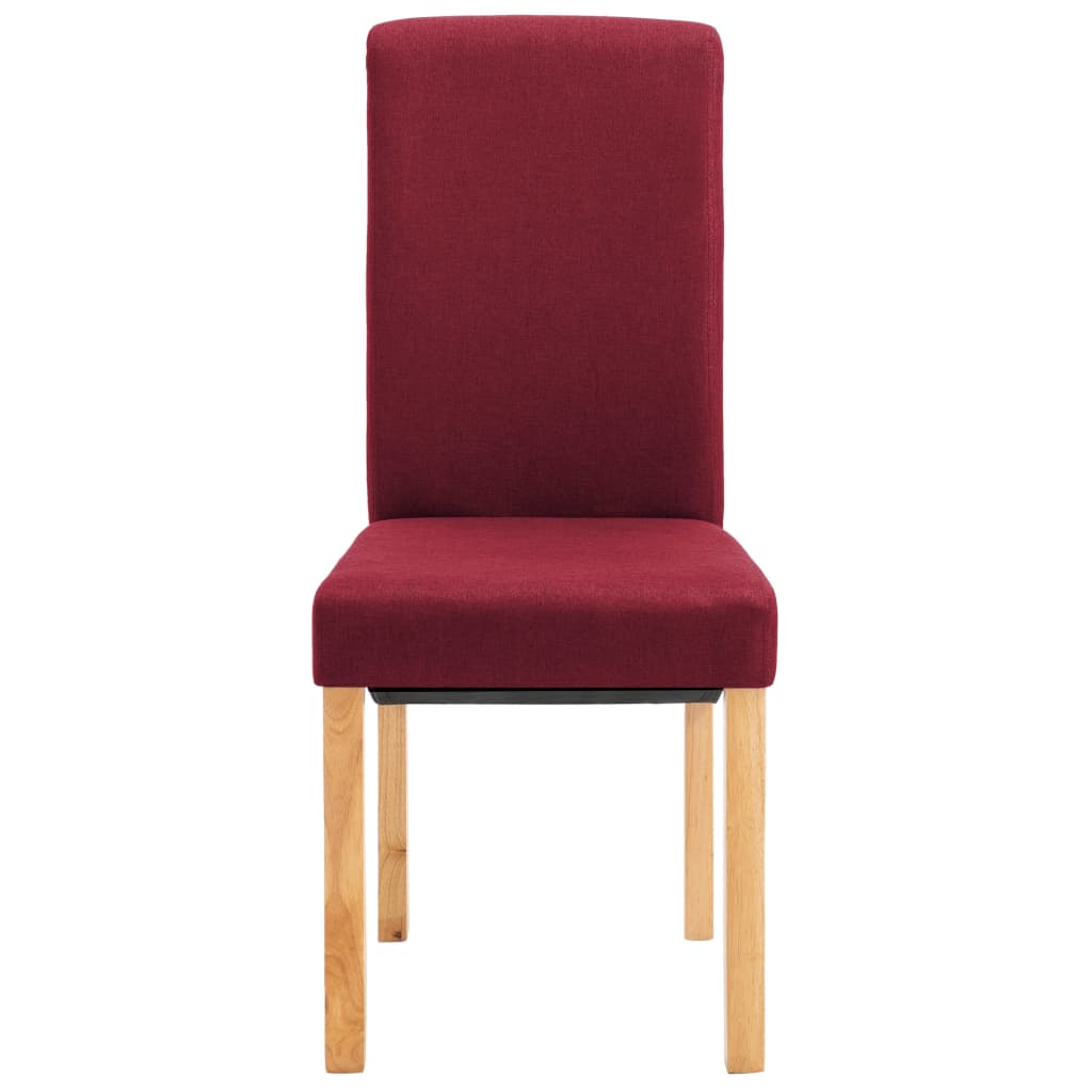 vidaXL Valgomojo kėdės, 2 vnt., raudonos, audinys