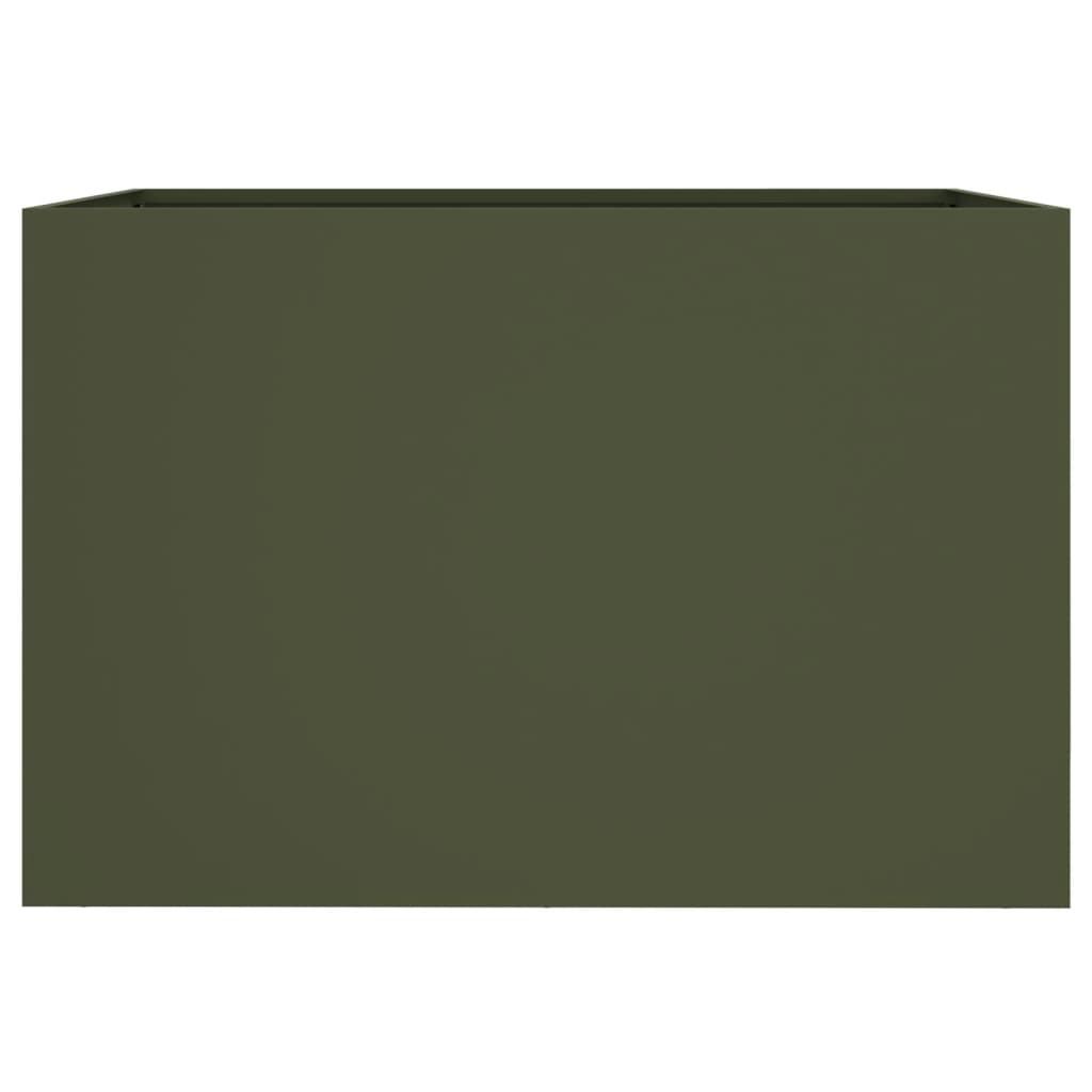 vidaXL Lovelis, alyvuogių žalias, 62x47x46cm, šaltai valcuotas plienas