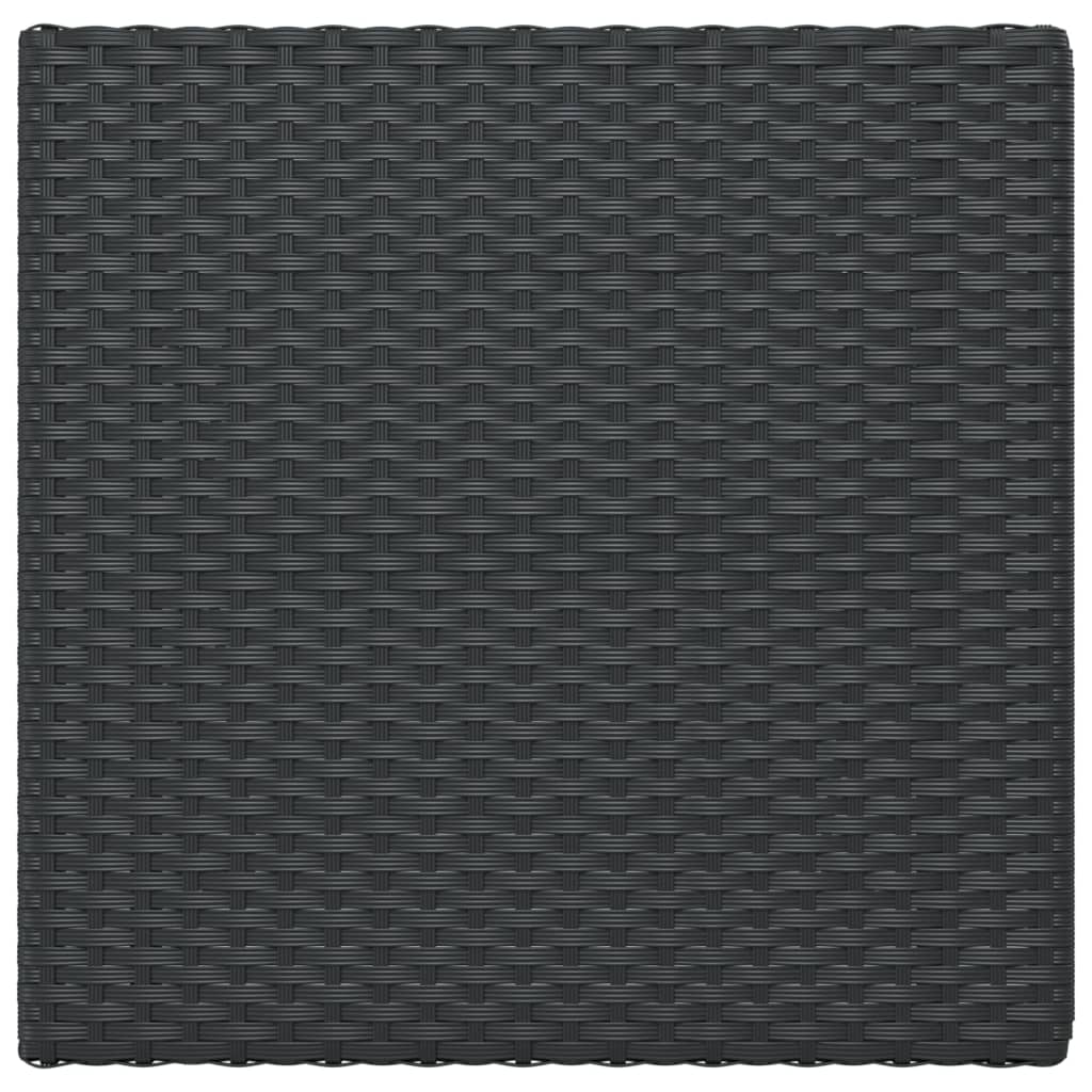 vidaXL Sulankstomas bistro stalas, juodas, 55x54x71cm, poliratanas