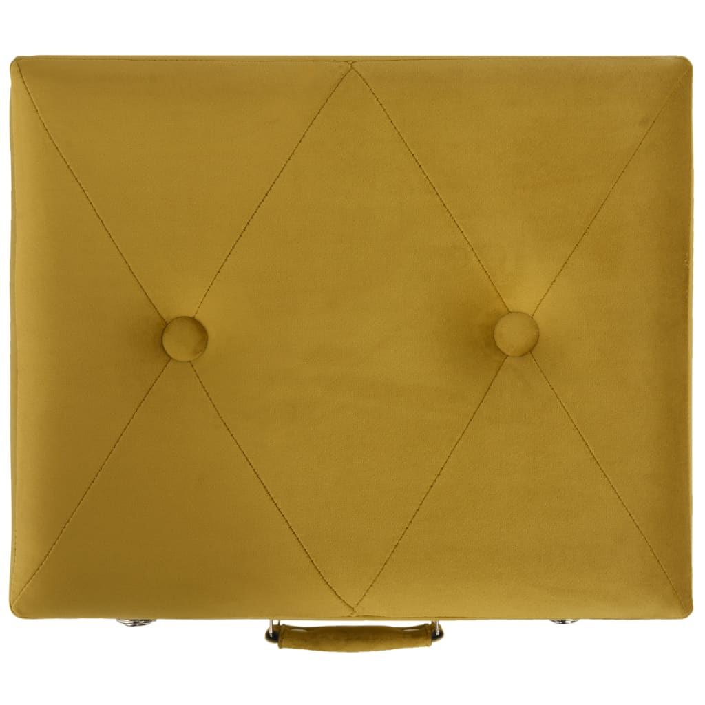 vidaXL Daiktadėžė-taburetė, garstyčių geltonos spalvos, 40cm, aksomas