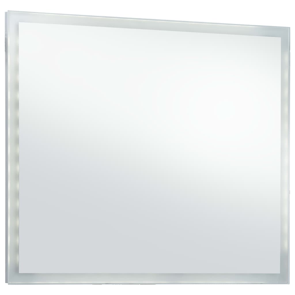 vidaXL Sieninis vonios kambario veidrodis su LED, 80x60cm