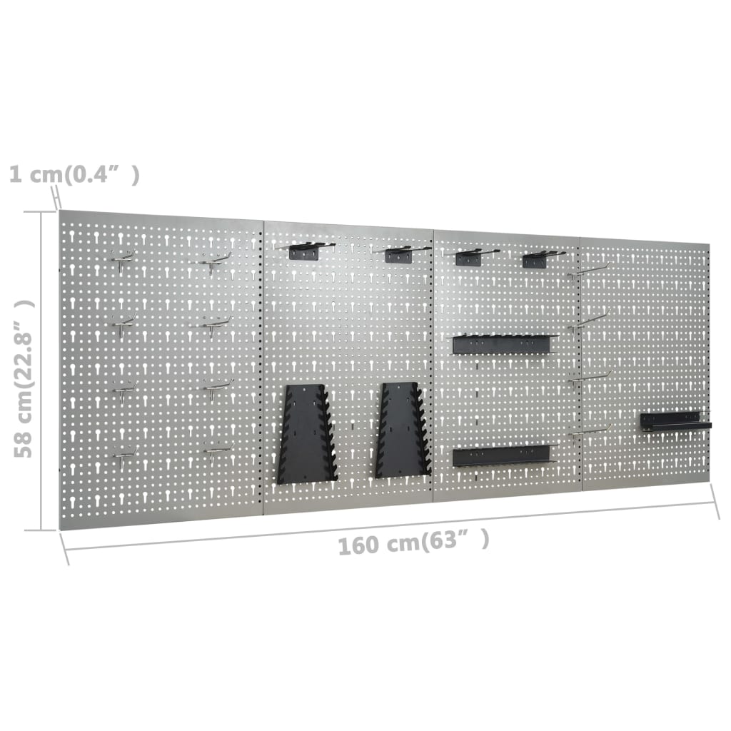 vidaXL Darbastalis su 4 sieninėmis plokštėmis ir 2 spintelėmis