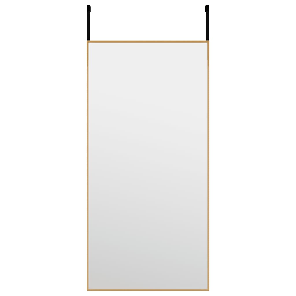 vidaXL Veidrodis ant durų, auksinis, 30x60cm, stiklas ir aliuminis