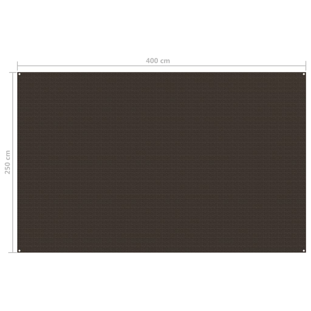 vidaXL Palapinės kilimėlis, rudos spalvos, 250x400cm