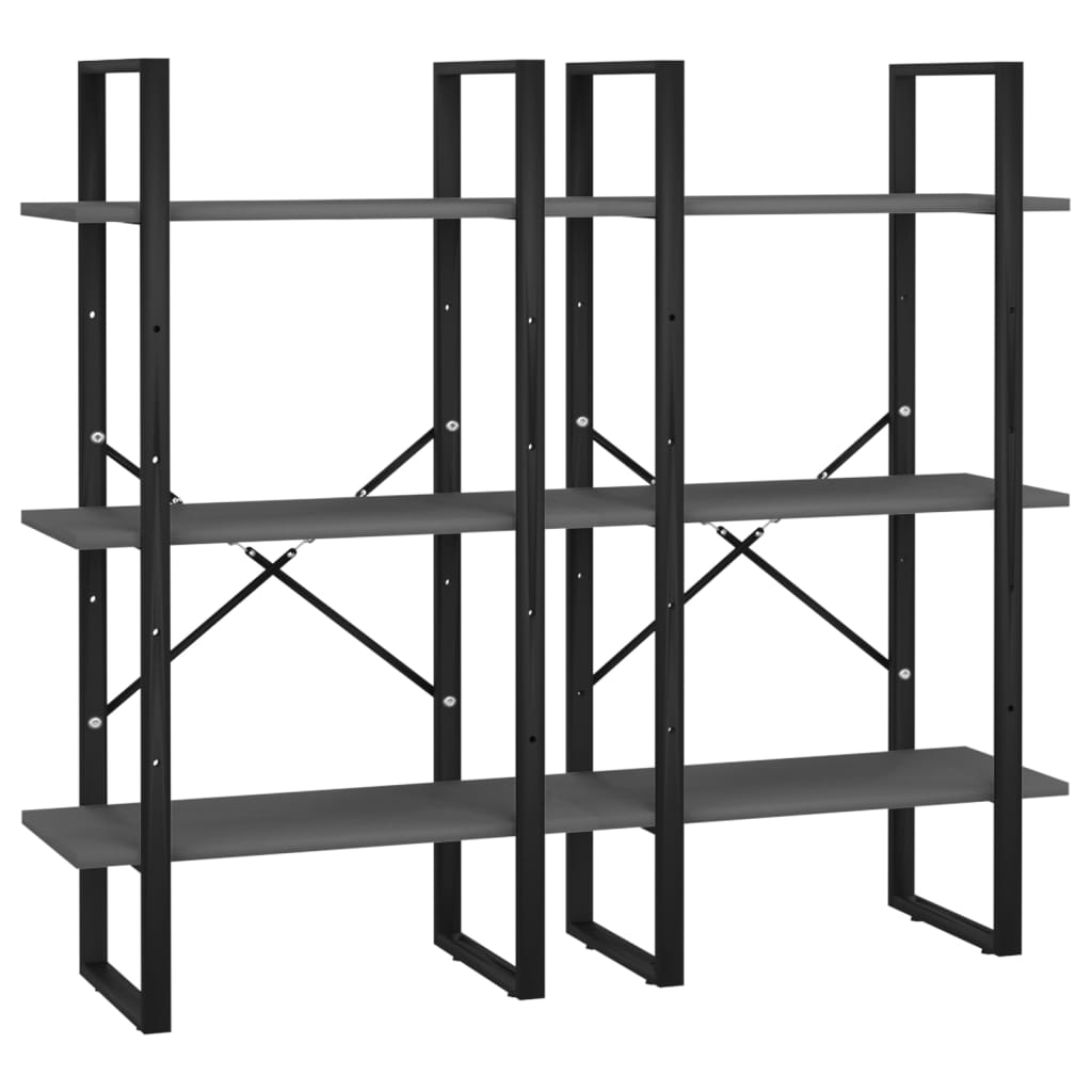 vidaXL Sandėliavimo lentyna, pilka, 60x30x210cm, apdirbta mediena