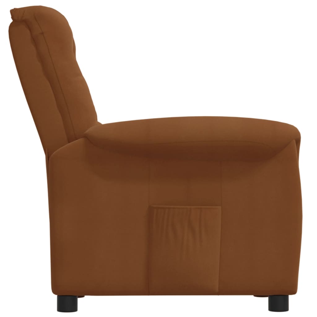 vidaXL Atlošiamas krėslas, rudos spalvos, mikropluošto audinys