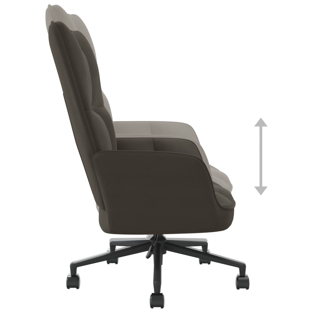 vidaXL Poilsio kėdė, tamsiai pilkos spalvos, aksomas