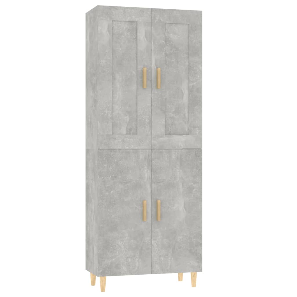 vidaXL Komoda, betono pilkos spalvos, 70x34x180cm, apdirbta mediena