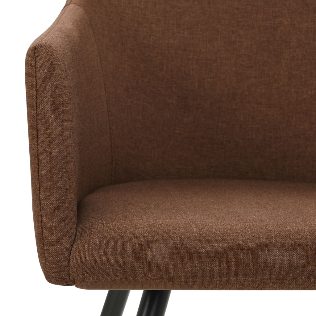 vidaXL Valgomojo kėdės, 6vnt., rudos spalvos, audinys (3x323096)