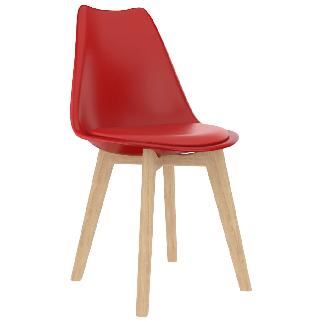 vidaXL Valgomojo kėdės, 2vnt., raudonos spalvos, plastikas