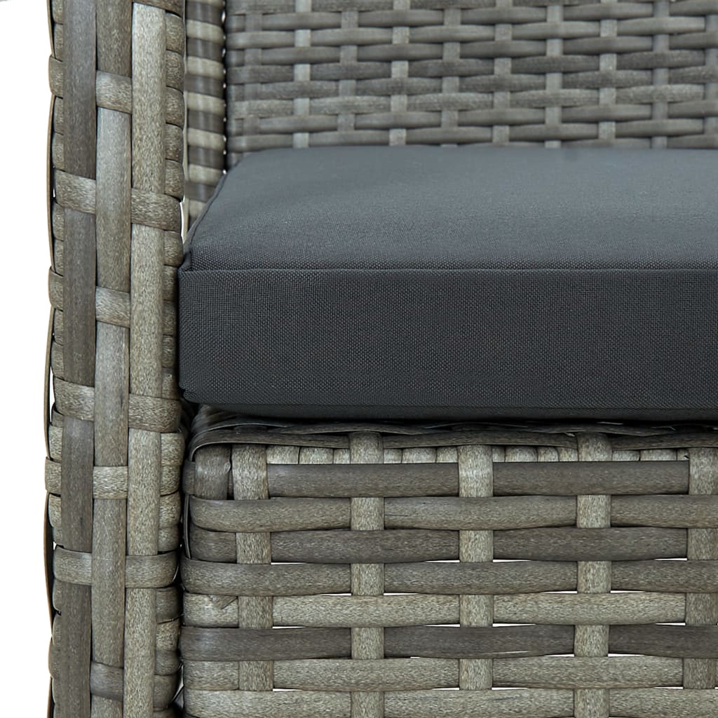 vidaXL Sodo kėdė su pagalvėle, pilkos spalvos, poliratanas