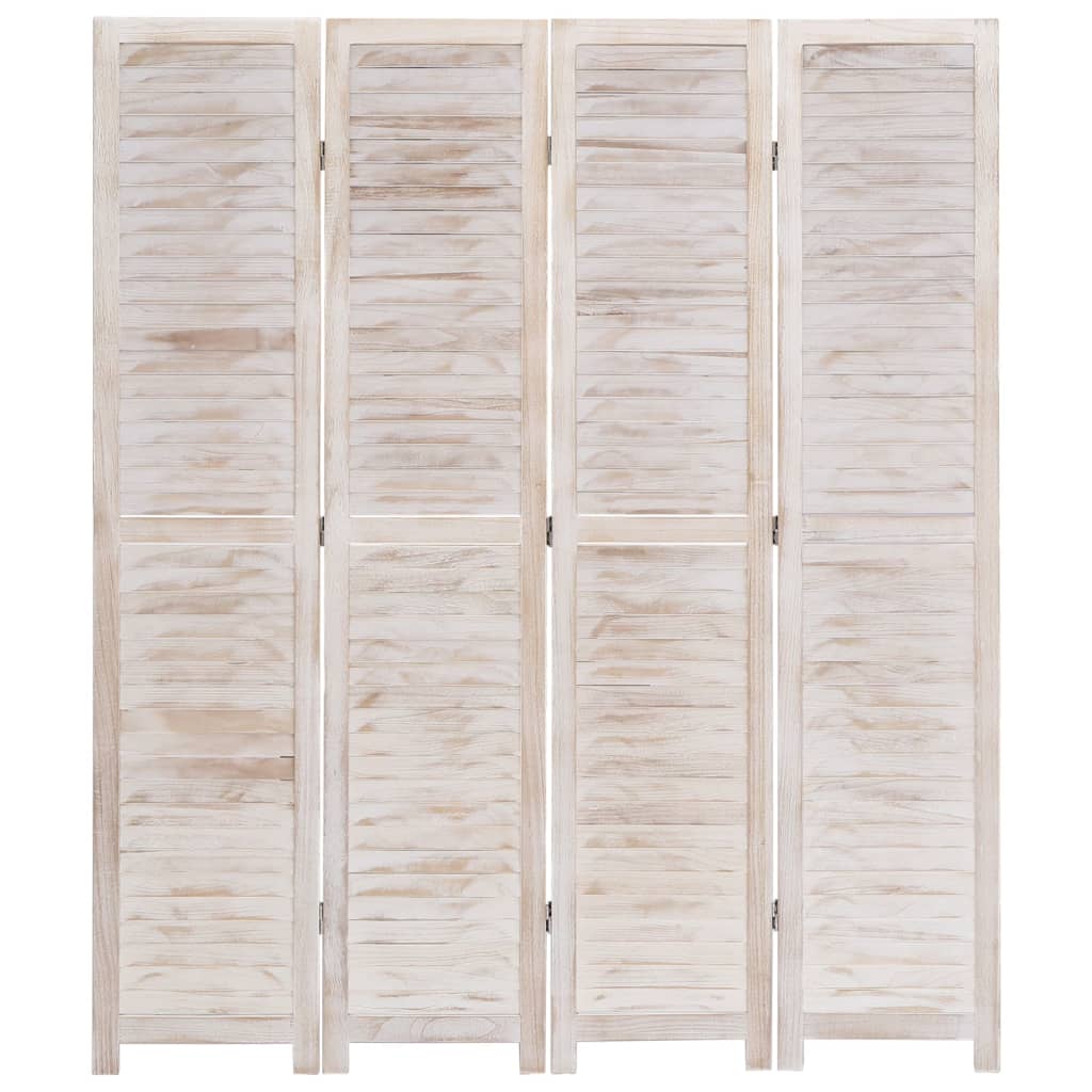 vidaXL Kambario pertvara, 4 dalių, baltos spalvos, 140x165 cm, mediena