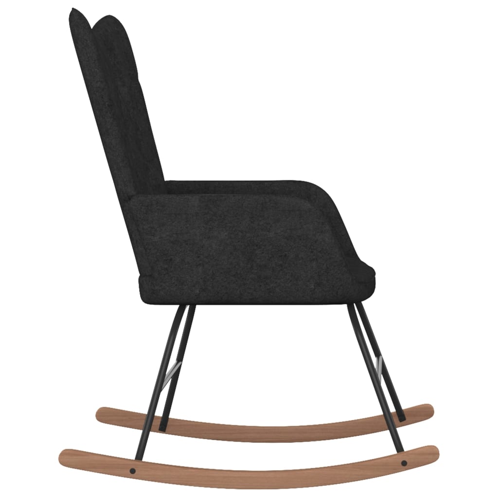 vidaXL Supama kėdė su pakoja, juodos spalvos, audinys