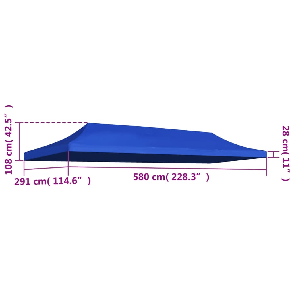 vidaXL Proginės palapinės stogas, mėlynos sp., 3x6 m