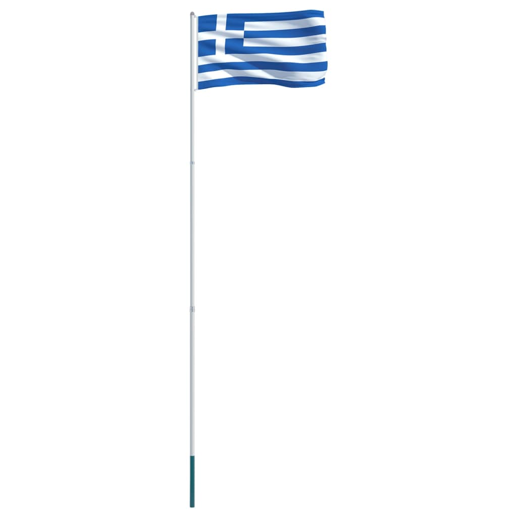 vidaXL Graikijos vėliava su stiebu, aliuminis, 4m