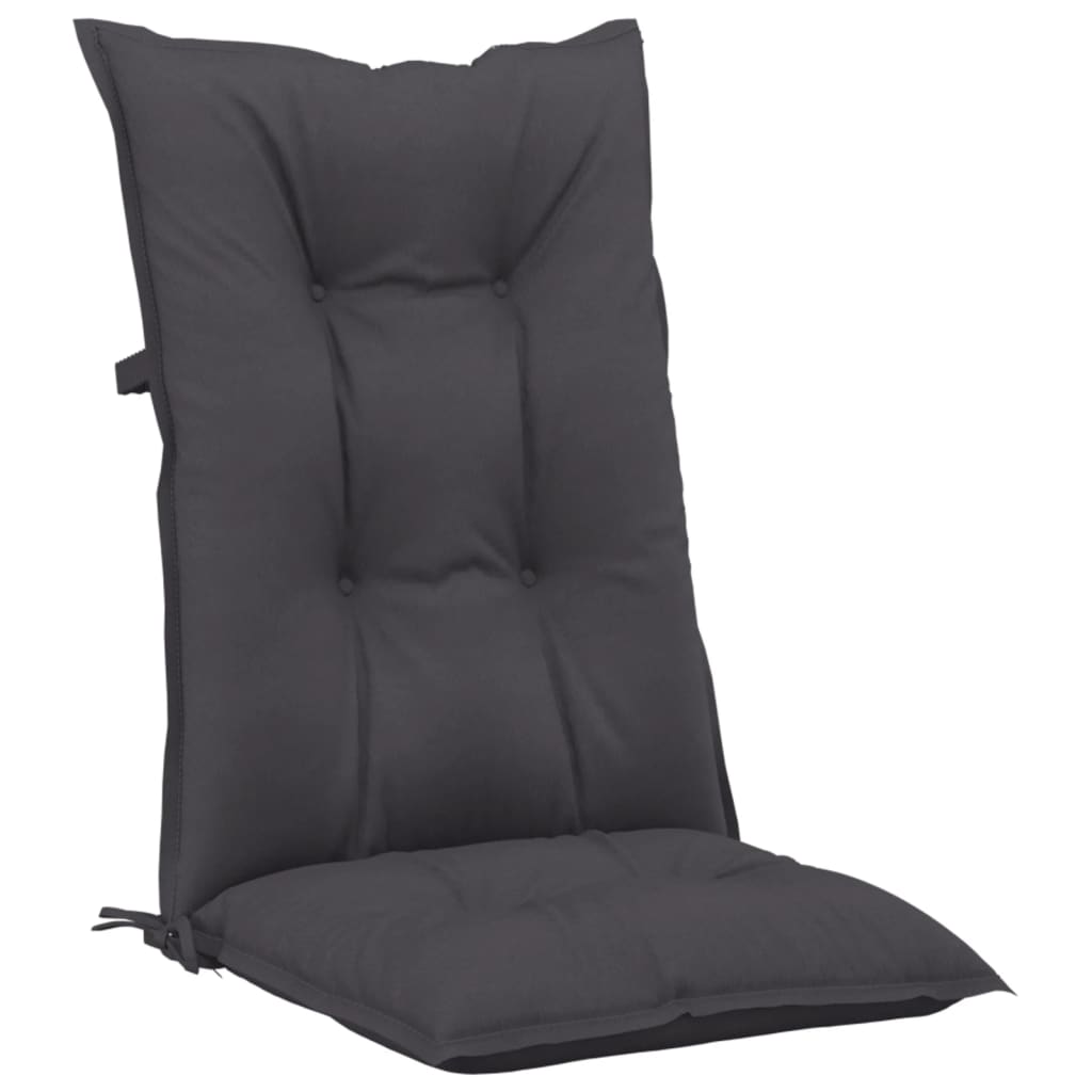 vidaXL Sodo kėdės pagalvėlės, 2vnt., antracito, 120x50x7cm, audinys