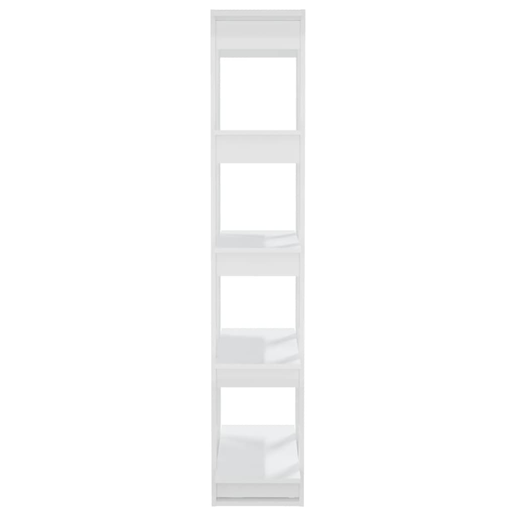 vidaXL Spintelė knygoms/kambario pertvara, balta, 80x30x160cm, blizgi
