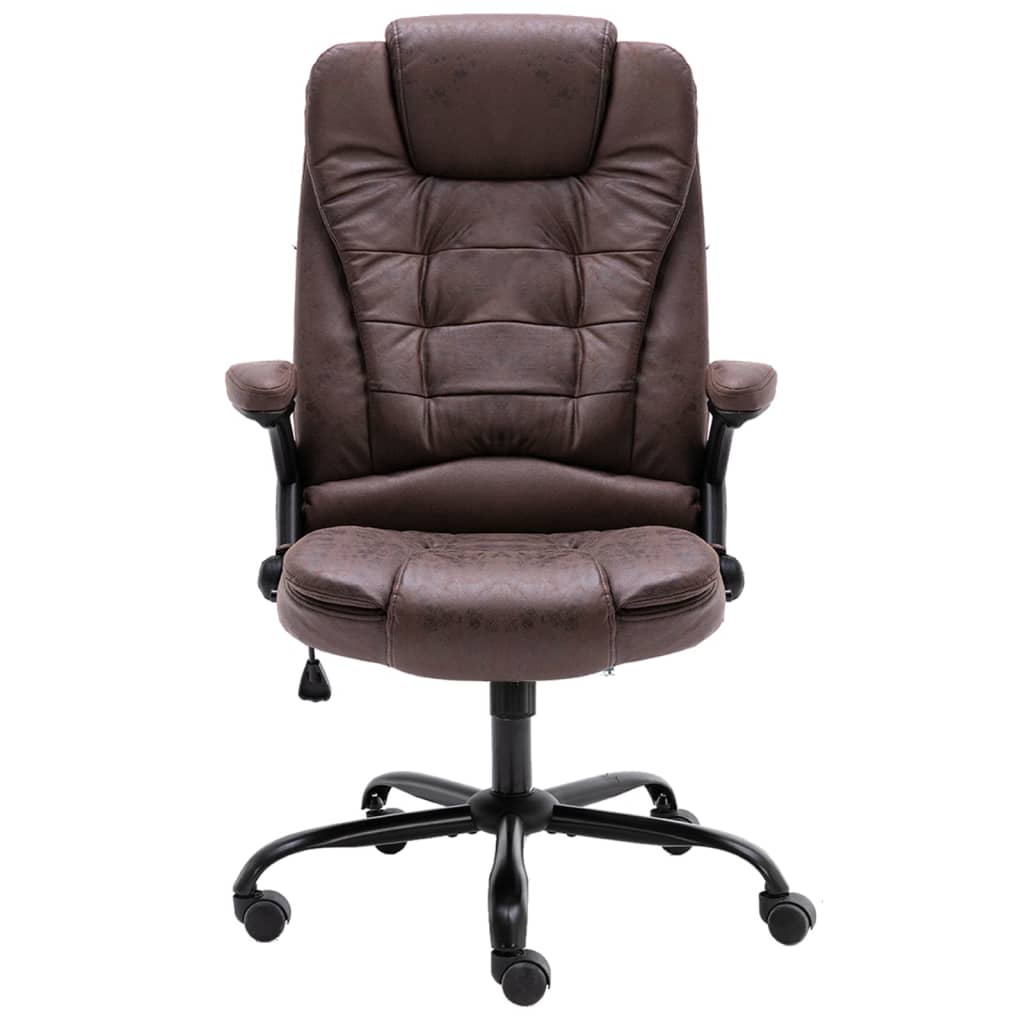 vidaXL Biuro kėdė, tamsiai rudos spalvos, dirbtinė versta oda